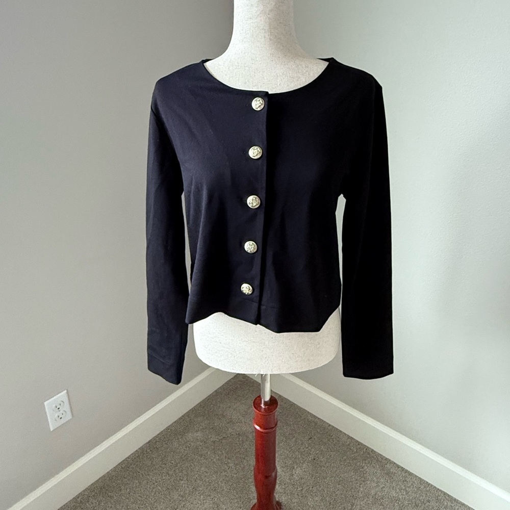 Ann Taylor Black Button-Down Shirt